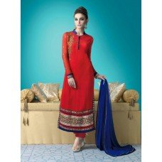 M16004 MEHAK RED & BLUE GEORGETTE PARTY WEAR SUIT 